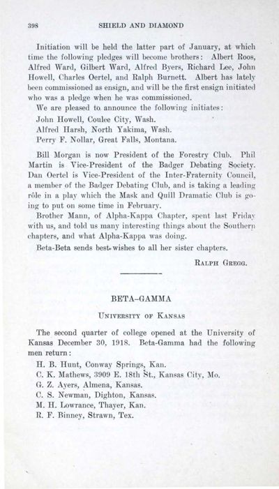 Beta-Gamma, February 1919